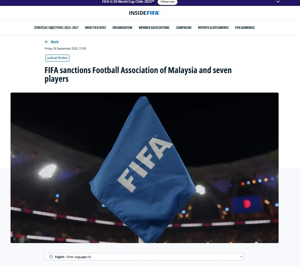 FIFA chính thức ra án phạt với LĐBĐ Malaysia và 7 cầu thủ nhập tịch đá trận gặp Việt Nam - Ảnh 1.