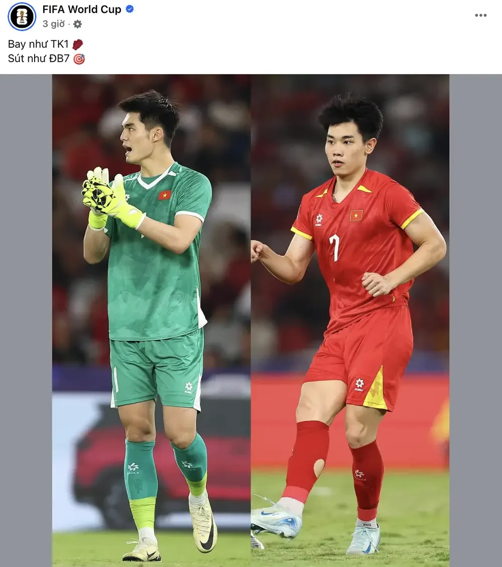 FIFA ca ngợi 2 ngôi sao của U23 Việt Nam theo cách đặc biệt: 'Bay như Trung Kiên, sút như Đình Bắc' - Ảnh 1. FIFA ca ngợi 2 ngôi sao của U23 Việt Nam theo cách đặc biệt: 'Bay như Trung Kiên, sút như Đình Bắc' - Ảnh 1.