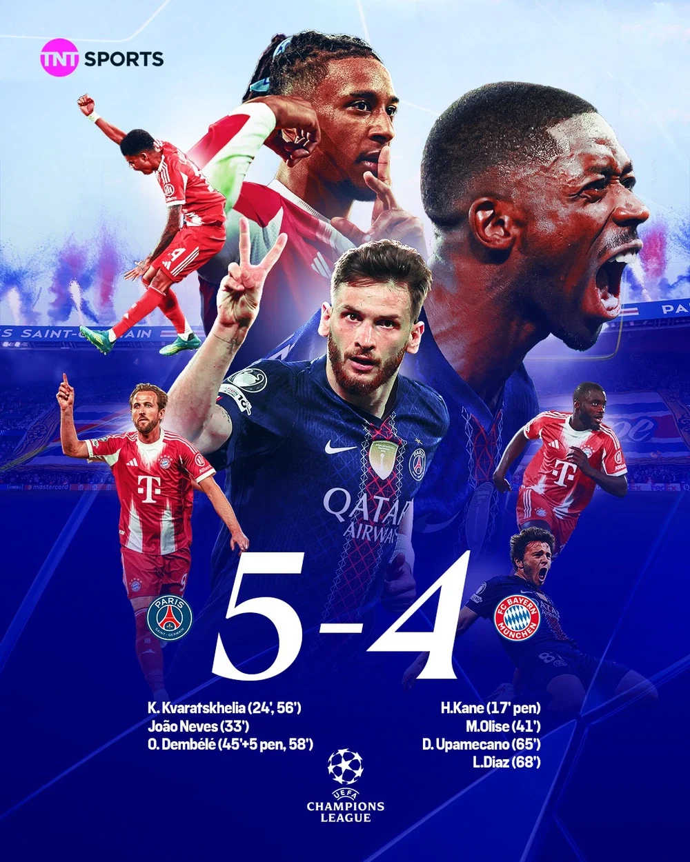 PSG thắng 5-4 trước Bayern Munich