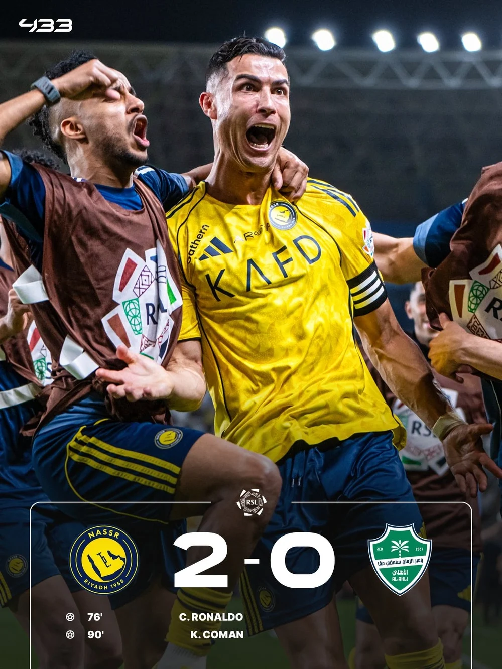 Al Nassr thắng Al Ahli 2-0